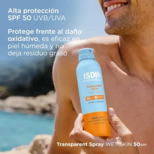 Fotoprotector Isdin Transparent Spray Wet Skin SPF 50