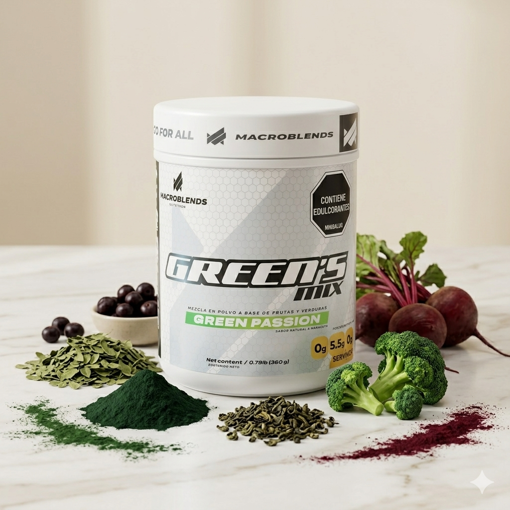 Vitaminas Macroblends Green's Mix 60 Servicios Green Passion - Imagen 4