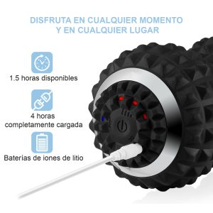 Rodillo Masajeador Teknofit con Vibración 3 Niveles
