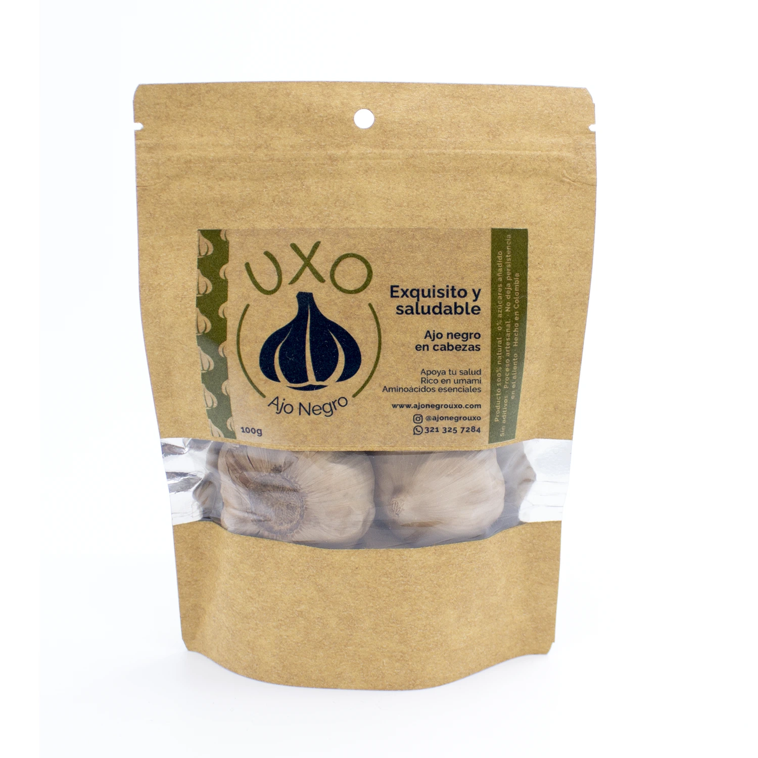 Ajo negro UXO en Cabezas (Bolsa de 100g) 100% Natural