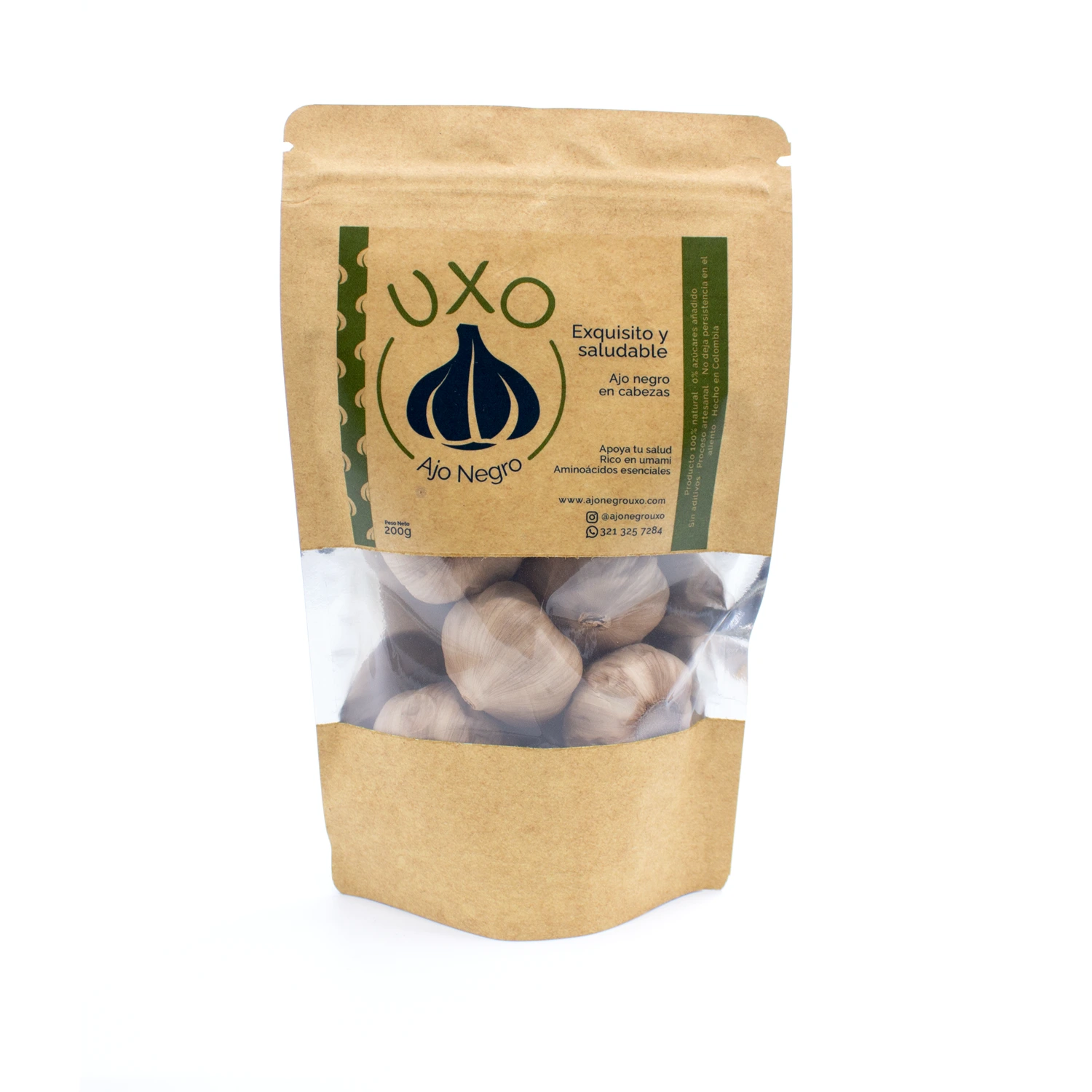 Ajo negro UXO en Cabezas (Bolsa de 200g) 100% Natural